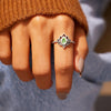 Silver-tone Lotus Zircon Blessing Protection Ring