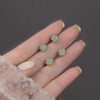 Hetian Jade Heart Stud Earrings, Copper Plated