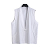 Men's Linen Sleeveless Vest with Chinese Knot Buttons