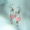 Handmade Velvet Flower Earrings, 925 Silver Hook
