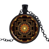 Sacred Sri Yantra Time Gemstone Necklace Pendant