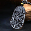 Black Obsidian Style Dragon Pendant Necklace