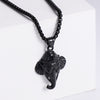 Stainless Steel Elephant Pendant Necklace, Gold Black Steel