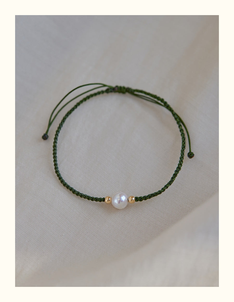 Pearl Bead Luck Braid String Bracelet