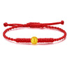 999 Pure Gold Bead Red String Bracelet for Luck and Wealth