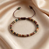 Natural Stone Spacer Bead Adjustable Bracelet