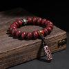 Bodhi Seed Dzi Bead Bracelet with Lion Charm