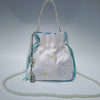 Embroidered Flowers Canvas Tote Shoulder Bag Handbag