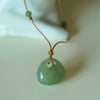 Hetian Jade Lock Pendant Necklace, Green Stone Amulet