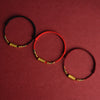 Gold-Plated Lulutong Red String Bracelet, Woven Cord with Mantra Bead