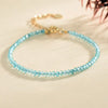 3mm Faceted Natural Stone Bracelet with Gold-Tone Clasp