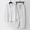 Men's Meditation Cloth Set: Linen Kimono Pants With Pockets