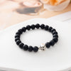 Matte Lava Rock and Howlite Bead Bracelet with Skull or Metal Charm