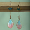 Handmade Velvet Flower Earrings, 925 Silver Hook