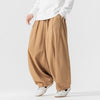 Men's Harem Pants Solid Color Cotton Elastic Waist With Pockets