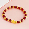 Attract Wealth PiXiu Bracelet with Black Obsidian and Gold-Tone Copper