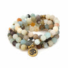 8mm Natural Stone Lotus Mala Bracelet