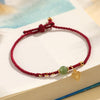 Sterling Silver and Hetian Jade Red String Bracelet