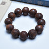 Wood Bead Bracelet with Engraved Charms and Tassel