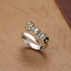 Adjustable Vajra Ring with Copper and Silver-Tone Finish