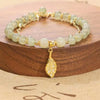 Rabbit and Flower Charm Bracelet, Gold-Tone Alloy Bead Jewelry