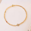 2mm Ultra-thin Citrine 14K Gold Plated Beads Protection Bracelet