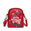 Embroidered Floral Crossbody Bag, Small PU Shoulder Purse