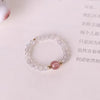 Natural Crystal Ring with Gemstone Beads