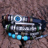 Tibetan Turquoise Evil Eye Purification Bracelet with Feather