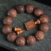 Carved Wood Bracelet with Chinese Zodiac and Fu Character