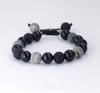 Tiger Eye and Lava Rock Bracelet, Handmade Adjustable Stone Bead