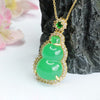 Green Chalcedony Gourd Pendant Necklace