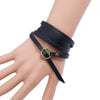 Cowhide Leather Wrap Bracelet, Hand-Braided Buckle
