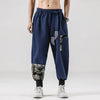 Men's Harem Pants with Pockets, Cotton Linen Casual Trousers
