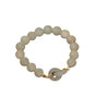 Interlocking Peace Buckle Bracelet, Faux Jade Beads