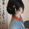 Flower Leaf Pearl Peace Tassel Hairpin