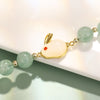 Jade Rabbit Green Stone Bead Bracelet