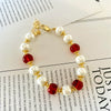 Pearl and Glass Bead Necklace and Bracelet Set