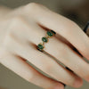 S925 Sterling Silver Adjustable Ring with Hetian Jade