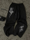 Dragon and Moon Wide Leg Pants for Women