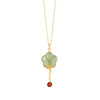 Plum Blossom Pendant Necklace in Silver with Gold Tone