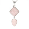 Geometric Double Stone Pendant Necklace with Polished Crystal