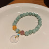 Agate Lotus Pod Bracelet with Peace Buckle Charm