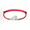 Flying horse charm on a red braided cord bracelet