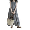 Women's Summer Sleeveless Dress Cotton Plaid Midi