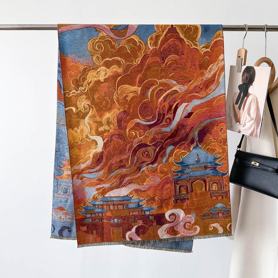 Dunhuang Series Imitation Cashmere Shawl, Warm Autumn Winter Scarf
