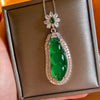 Fortune Bean Green Chalcedony Pendant Necklace