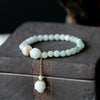 Natural Jade Bracelet with Flower Charm