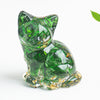 Crystal Chip Resin Cat Figurine Desktop Decoration