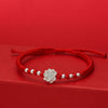 Lotus Silver Charm Bracelet on Red or Black Cord